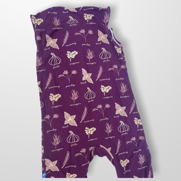 Kickee Pants Bamboo Plum & Cream Vegetable Herbs Romper 18-24 Months - Picture 4 of 5